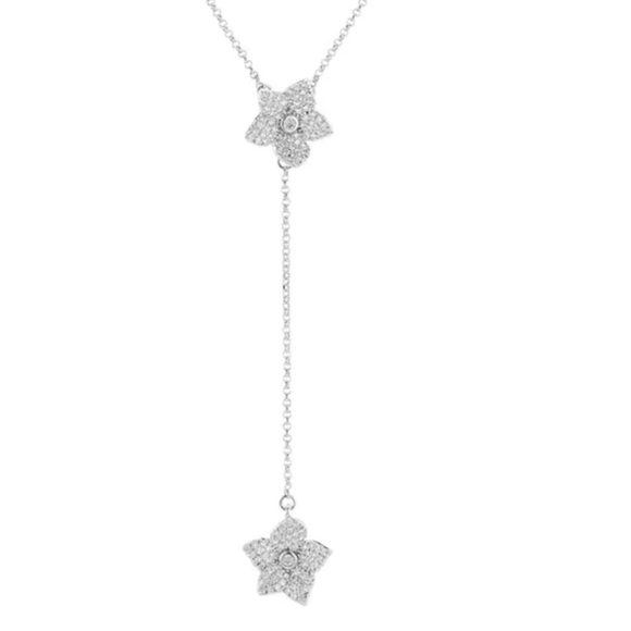 kate spade Jewelry - KATE SPADE • Blooming Crystal Flower Lariat Necklace